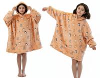 Одеяло с капюшоном для детей, Детское толстое одеяло, большие размеры, мех XXL 460 GSM