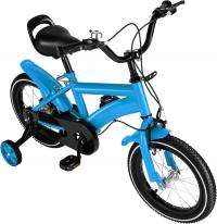 14-дюймовый синий детский велосипед со стабилизирующими колесами