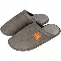 Męskie kapcie laczki pantofle szare z naszywką SAILING Captain Mike