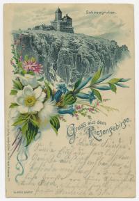 E54 Gruss aus dem Riesengebirge Schneegruben 1901 Keil Litografia