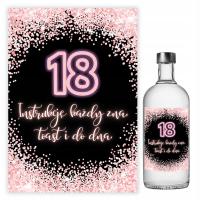 Наклейки для бутылок на 18-й день рождения розовый блеск-10 штук NAK_20