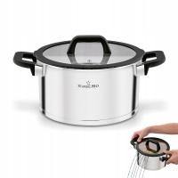 GARNEK INDUKCJA z POKRYWKĄ Stalowy GAZ Starke Pro Rigor 5,7 l 24cm