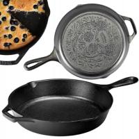 ŻELIWNA PATELNIA LODGE Z CZASZKĄ 26cm PATELNIA NA OGNISKO GRILL Sugar Skull