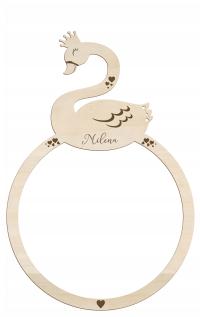 WIESZAK NA SPINKI ŁABĘDŹ PERSONALIZACJA IMIĘ