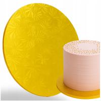 PODKŁAD POD TORT 30CM ZŁOTY GRUBY ANGIELSKI 1,2CM TWADRY OKRĄGŁY