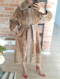 Шуба натуральная кожа эко мех R. 40-42