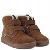 MIDO Barefoot trzewiki 62-09 BROWN ocieplane wełną membrana dziecięce