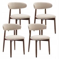 COLAMY Zestaw 4 nowoczesnych krzeseł bocznych tapicerowanych tkaniną