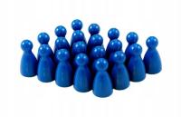 Пешки для игры - Синий с головой 20 шт пешки