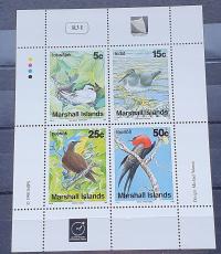 MARSHAL ISLANDS TEMAT PTAKI ** 1990 MI 284-287 ARKUSZ