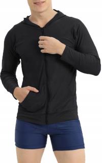 Футболка для плавания с длинным рукавом UV, UPF, (s) черная