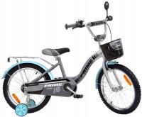 Детский велосипед 18 дюймов PRIME Classic GREY / Turquoise Cart, багажная стойка