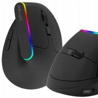 Беспроводная Вертикальная мышь Delux M618db Bluetooth 2.4 g 4000dpi Rgb
