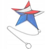 DEKORACYJNA GWAZDA BIERZONA AKRYL Z ŁAŃCUCHEM DO WIESZENIA