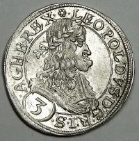 pw 3 krajcary 1669 Leopold I - Wiedeń - mennicze