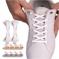 Эластичные шнурки для обуви без завязок для детей и взрослых белый