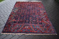 GRANATOWY STARY RĘCZNIE TKANY WEŁNIANY PERSKI FERAHAN 1,30/1,85m IRAN