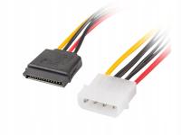 Kabel zasilający Lanberg Molex(M) -> 2x SATA(F) 0,3m