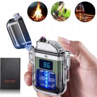 ZAPALNICZKA PLAZMOWA Z EKRANEM LED WODO- I WIATROODPORNA NA BIWAK USB