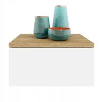 Висячая тумбочка настенная полка дуб WOTAN передняя белая миля 40 см