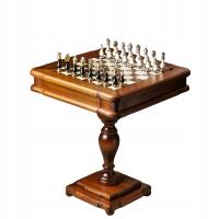 Ekskluzywny stolik szachowy 58×58×9,5 cm z figurami 10 cm