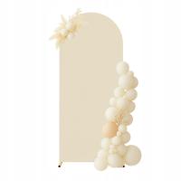 POKROWIEC materiał BEŻOWY szampański ŁUK BALONOWY stelaż DO ZDJĘĆ 80x180cm