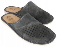 Тапочки Кожа Серый Вьетнамки Тапочки Мужские Кожаные Кожаные Слипоны Лацканы