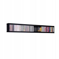 Czarna półka CD ścienna stojak na płyty 85 CD na płyty audio z muzyką