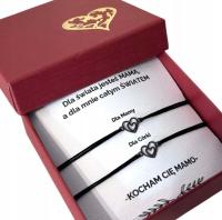 Bransoletki przyjaźni dla mamy i córki, przyjaciółki SERCE DZIEŃ MAMY