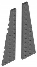 4You LEGO - 47397 47398 SKRZYDŁA L+P 3X12 C. SZARY