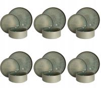 Zestaw talerzy ceramicznych 18el. STACK GREY na 6osób do zmywarki mikrofali