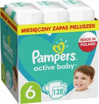 PIELUCHY PAMPERS ACTIVE BABY R.6 128 SZTUK ZAPAS