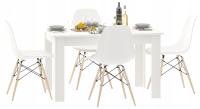 Stół z Krzesłami Do Kuchni Jadalni Salonu LOFT Biały Krzesła białe