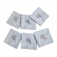 6x Haftowane Koronkowe Bawełniane Chusteczki Trendy Haftowany Kwiat Hankies