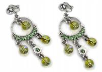 Długie Klipsy Zielone Orientalne Jablonex