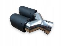 Końcówka PRAWA Nakładka Tłumika Podwójna Ścięta Sport Wlot 64mm Wylot 190mm