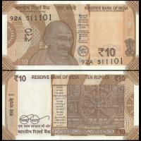 Indie 10 Rupia 2021 P-109 UNC