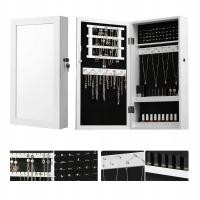 Настенный шкаф для ювелирных изделий с зеркалом, подвесной туалетный столик, органайзер, подставка