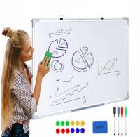 TABLICA MAGNETYCZNA 70x100 SUCHOŚCIERALNA DO PISANIA + zestaw akcesoriów