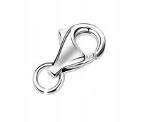 ZAPIĘCIE SREBRNE 925 KARABIŃCZYK DO ŁAŃCUSZKA BRANSOLETKI CHP 13 + KÓŁKO