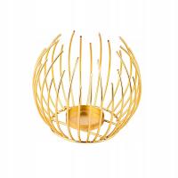 Świecznik metalowy lampion latarenka złota Altom Design 12 cm