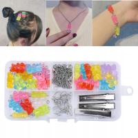 Kolorowe zawieszki z zapięciem homara, spinka do włosów, urocze zawieszki w kształcie niedźwiedzia