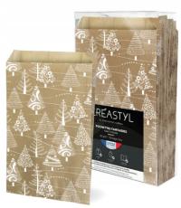 Torebki Kraft Las Choinki 18x35 Świąteczne Opakowania na Prezenty