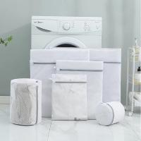 6 pcs/set White Laundry Bags Beige Honeycomb Mesh Wash Bag Set Dirty