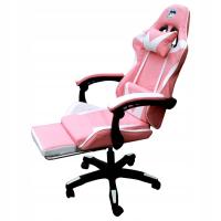 Игровое кресло с массажем спины компьютерный поворотный для геймера подставка для ног!