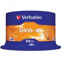 Płyta DVDR VERBATIM CAKE(50) Matt Silver 4.7GB x 16 43548