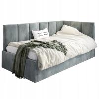 Кровать 100x200 контейнер велюр: темно-серый диван