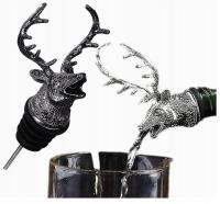 KOREK ZATYCZKA NALEWAK DO BUTELKI NA WINO OLIWE DEKORACYJNY OZDOBNY Jeleń