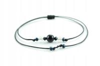 Bransoletka celebrytka czarny TURMALIN + CYTRYN ochrona i energia