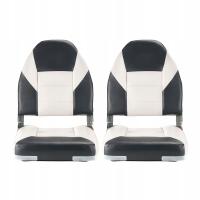 SucceBuy Fotel Do Łodzi 2Szt Czarno-Szary Składana Z Wysokim Oparciem